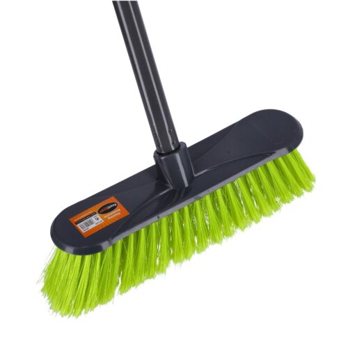 Royalford Floor Broom with a Long Handle- RF11183| Large and Wide Broom Head| Compatible with All Floor Types| Ideal for Sweeping and Cleaning Room, Bathroom, Kitchen| Premium-Quality, Highly Durable, Light-Weight and Elegant Design| Green and Grey - Image 2