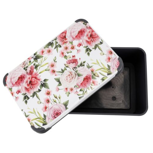 Royalford 10L Style Storage Box- RF11286| Multi-Purpose Utility Box with Handles and Lid| Break-Resistant, Light-Weight, Durable, Portable and Stylish Construction| Large Space Perfect for Storing Things Pantry Items, Craft Supplies, etc| White and Floral - Image 3