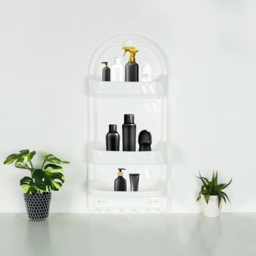 Royalford 3 Layer Hanging Bathroom Organizer- RF11301| Multi-Purpose Plastic Organizer with Suction Cups and Screw Holes, Perfect for Bathroom| Ideal Organizer for Toiletries, Dcor| Strong and Durable Construction| White - Image 2