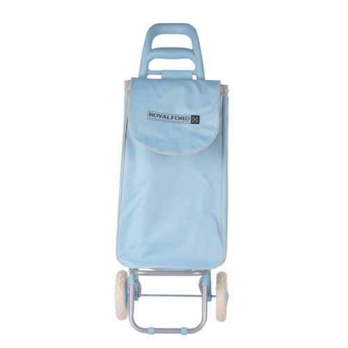 Royalford 34 L Shopping Trolley Bag- RF11369| Multi-Purpose Utility Trolley Bag With Handles And Wheels| Durable, Portable And Stylish Polyester Bag With Construction| Large Space Perfect For Storing Things| Blue