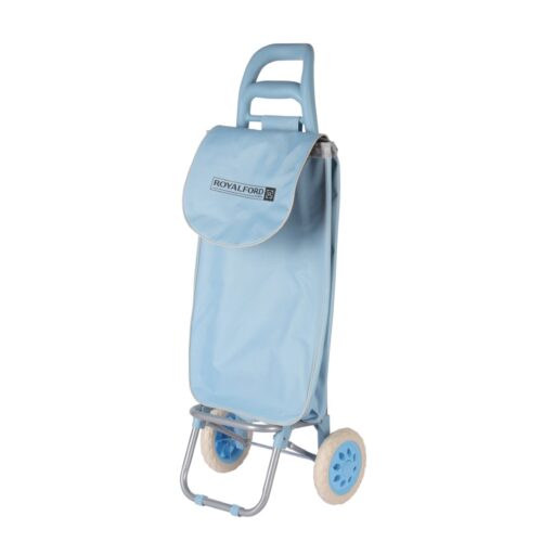 Royalford 34 L Shopping Trolley Bag- RF11369| Multi-Purpose Utility Trolley Bag With Handles And Wheels| Durable, Portable And Stylish Polyester Bag With Construction| Large Space Perfect For Storing Things| Blue - Image 3