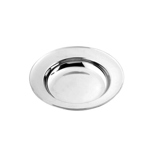 Royalford 22 CM Soup Plate- RF11528| Premium-Quality Stainless steel, Light-Weight and Food-Grade Plate with Stylish Mirror Finish Body| Perfect for Serving Soup and Other Food| Silver