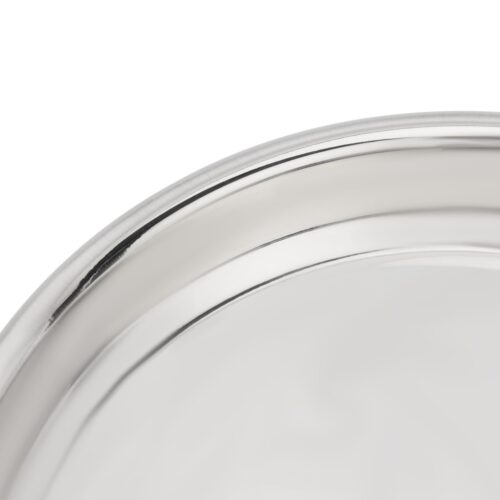 Royalford 31.5 CM Khumcha Plate- RF11534| Premium-Quality Stainless Steel, Light-Weight and Food-Grade Plate with Stylish Mirror Finish Body| Perfect for Serving Gravies, Curries and Other Soupy Dishes| Silver - Image 2