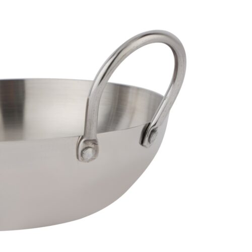 Royalford 26 CM Heavy Deep Round Kadai- RF11556| Perfect for Sauting, Frying, Stir Frying, Etc| Equipped with Strong and Sturdy Riveted Handles, Kitchen Use, Versatile And Strong Stainless Steel Construction| Silver - Image 2