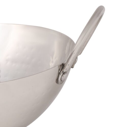 Royalford 24 CM Heavy Deep Round Kadai- RF11560| Perfect for Sauting, Frying, Stir Frying, Etc| Equipped with Strong and Sturdy Riveted Handles, Kitchen Use, Versatile And Strong Stainless Steel Construction| Silver - Image 2