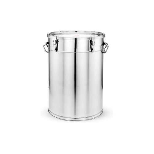 Royalford 40 L Storage Drum- RF11572| Multi-Purpose Utility Drum with Highly Durable Design| Break-Resistant, Light-Weight, Durable and Stylish Stainless Steel Construction| Large Space Perfect for Storage| Silver