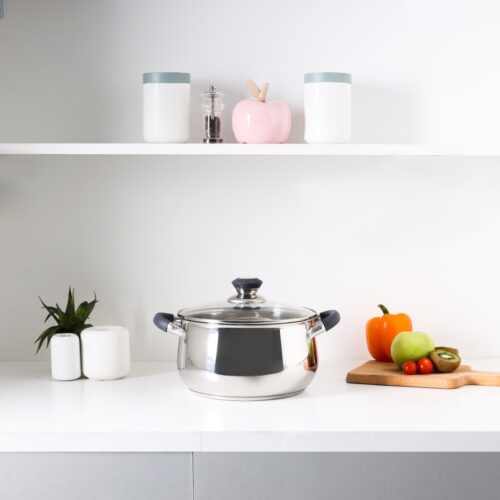 Royalford 24 CM Nano Casserole With Glass Lid- RF11584| Durable, Strong and Sturdy Stainless steel Construction with Tempered Glass Lid| Perfect for Cooking Rice, Curry, Gravies, etc| Induction Compatible| Silver - Image 4