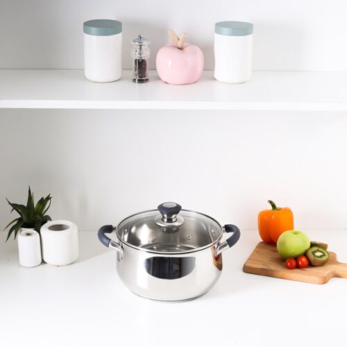 Royalford 24 CM Nano Casserole With Glass Lid- RF11584| Durable, Strong and Sturdy Stainless steel Construction with Tempered Glass Lid| Perfect for Cooking Rice, Curry, Gravies, etc| Induction Compatible| Silver - Image 5