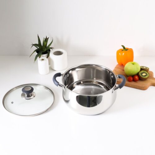 Royalford 24 CM Nano Casserole With Glass Lid- RF11584| Durable, Strong and Sturdy Stainless steel Construction with Tempered Glass Lid| Perfect for Cooking Rice, Curry, Gravies, etc| Induction Compatible| Silver - Image 6