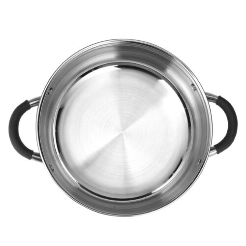 Royalford 24 CM Nano Casserole With Glass Lid- RF11584| Durable, Strong and Sturdy Stainless steel Construction with Tempered Glass Lid| Perfect for Cooking Rice, Curry, Gravies, etc| Induction Compatible| Silver - Image 2
