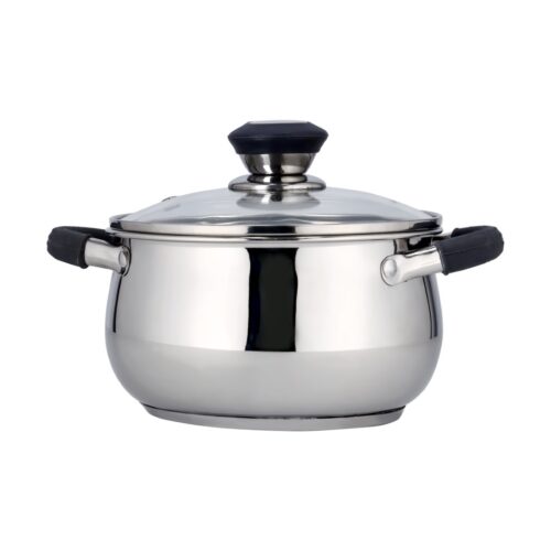 Royalford 24 CM Nano Casserole With Glass Lid- RF11584| Durable, Strong and Sturdy Stainless steel Construction with Tempered Glass Lid| Perfect for Cooking Rice, Curry, Gravies, etc| Induction Compatible| Silver - Image 3