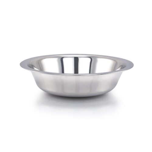 Royalford 45 CM Round Stainless Steel Basin- RF11616| Multi-Purpose Utility Basin with Mirror-Finish Design| Break-Resistant, Light-Weight, Durable and Stylish Construction| Large Space Perfect for Storage| Silver