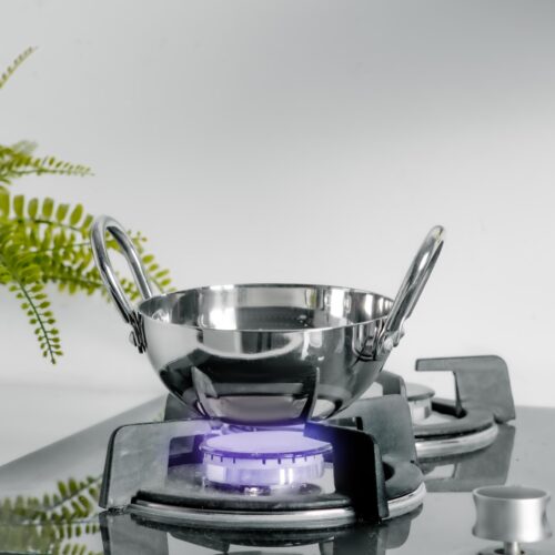 Royalford 16 CM Baby Kadai- RF11629| Perfect for Sauting, Frying, Stir Frying, Etc| Equipped with Strong and Sturdy Riveted Handles, Kitchen Use, Versatile And Strong Stainless Steel Construction| Silver - Image 4