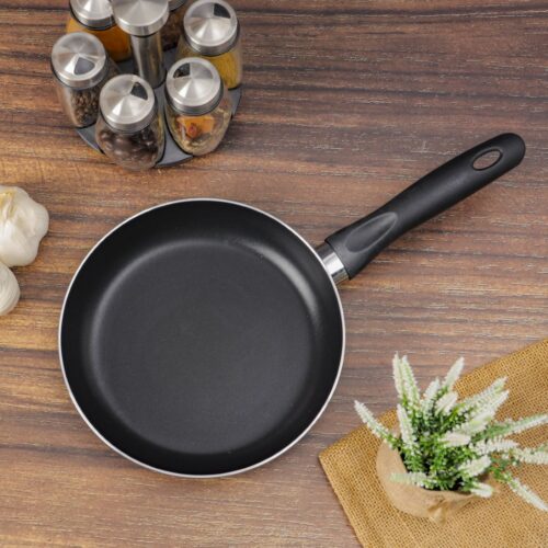 Royalford 22 CM Aluminum Fry Pan- RF11665| Strong Aluminum Body With Non-Stick Coating And Bakelite Handle| Heat Resistant Exterior, Compatible With Hot Plate, Halogen, Ceramic And Gas Stovetops| Perfect For Frying, Sauting, Tempering| Black - Image 6