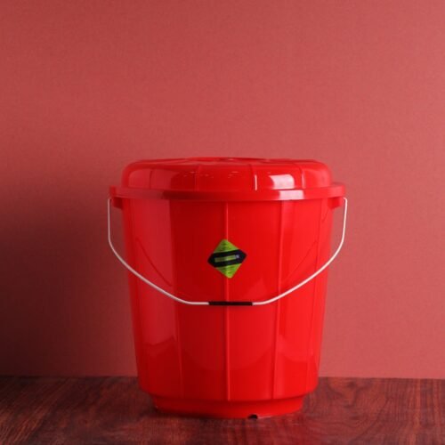 Royalford 25 L Plastic Bucket with Lid- RF11716| Multi-Purpose Utility Bucket with a Lid and steel Handle| Break-Resistant, Light-Weight, Durable and Stylish Construction| Perfect for bathroom, kitchen| Red - Image 5