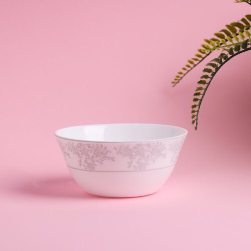 Royalford Velvett Collection 4″ Area Grey Salad bowl- RF11749| Premium-Quality Opalware, Light-Weight and Food-Grade Bowl with Elegant Floral Design| Perfect for Serving Salads, Soup, Snacks, Dips| Dishwasher-Safe and Freezer-Safe| White and Grey - Image 6