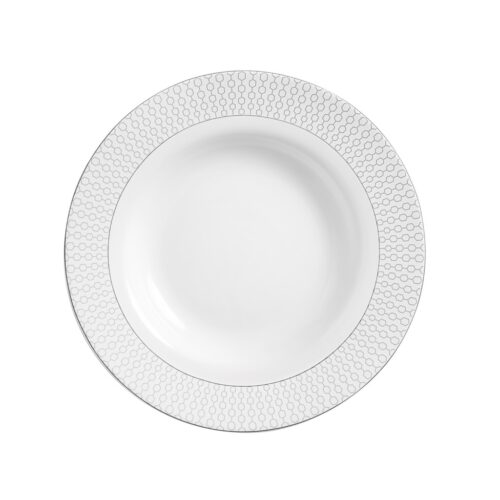 Royalford Velvett Collection 9″ Stella White Soup Plate- RF11754| Premium-Quality Opalware, Light-Weight and Food-Grade Plate with Elegant Hexagonal Design| Perfect for Serving Soup| Dishwasher-Safe and Freezer-Safe| White