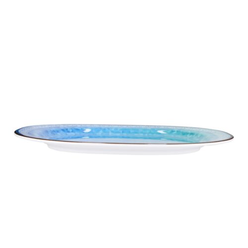 Royalford Melamineware Serving Plate- RF11799| High-Quality Food Safe Melamineware with Elegant Blue Design, Oval-Shaped| Perfect for Serving Rice, Noodles, Pasta, Salad| Lightweight and Premium-Quality Dinnerware| Blue - Image 2