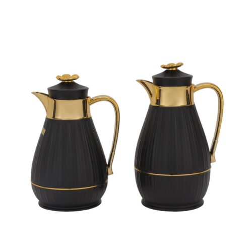 Royalford Vacuum Flask Combo Pack- RF11828| 1000 ML and 700 ML Flasks with Asbestos Free Pink Glass Inner and Strong PP Outer Body| Leak-Proof and Portable Design to Keep Drinks Hot or Cold for Long Hours| Suitable for Indoor and Outdoor Use| Pink and Golden