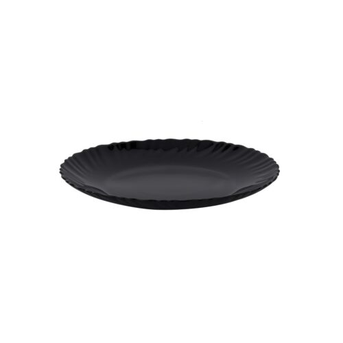 Royalford 7.5″ Opalware Flat Plate- RF11902/ Black-Wave Series, Elegant Color/ Perfect for Entrees, Pasta, Salads, Desserts, Sandwiches, Steaks, Main Course Meals/ Lightweight Flatware, Serveware, Dishwasher-Safe and Microwave Safe / Black - Image 2