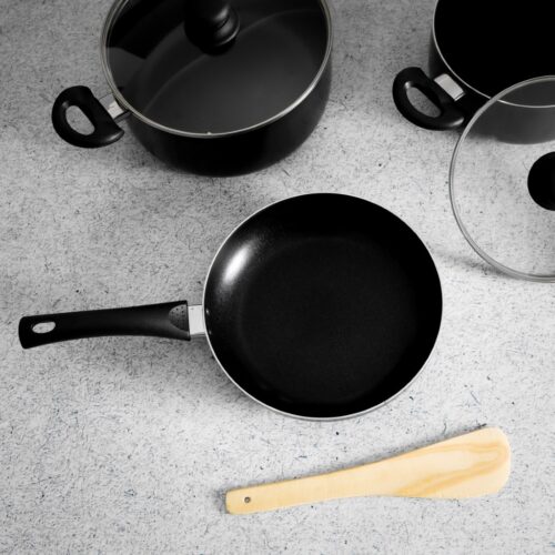 Royalford 6-Piece Non-Stick Cookware Set- RF11938| Aluminum Body With 3-Layer Non-Stick Coating, CD Bottom, Bakelite Handles And Glass Lid| Includes Casserole, Fry Pan, Wooden Spatula| PFOA-Free, Non-Stick Interior| Red - Image 3