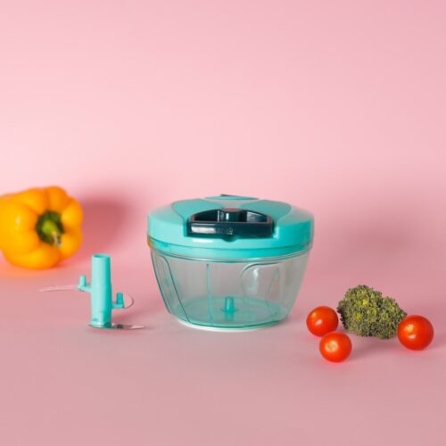 Royalford Pull Chopper- RF11954| 450 ML, Stainless Steel Blade Suitable for Chopping Vegetables and Fruits| Transparent and Durable Body, Food Grade and BPA Free Set for Effective Chopping| Detachable Body Parts for Easy Cleaning| Green - Image 3