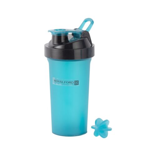 Royalford 700ML Protein Shaker Bottle- RF11957| Premium-Quality Plastic ware for Making Protein Drinks, Designed with Blending Ball for Lump-Free Smooth Shakes| Leak-Proof and Portable Design| Suitable for Indoor and Outdoor Use| Blue