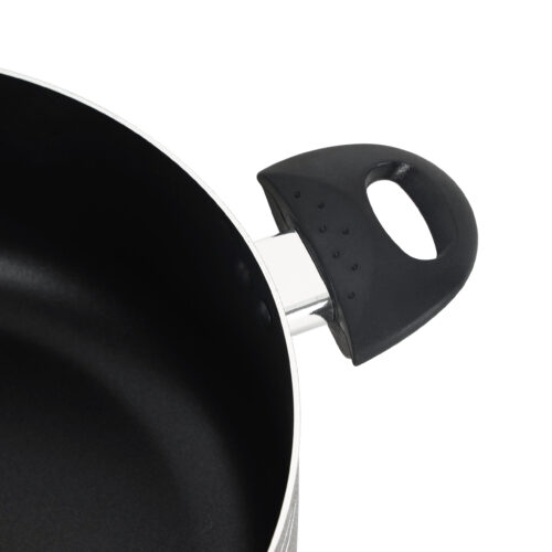 Royalford 28 cm Aluminum Casserole- RF11963 Cookware with Non-Stick Coating, Compatible with Hot Plate, Halogen, Gas Cooktops/ with Tempered Glass Lid, Perfect for Cooking Stews, Curries, Soups, Rice, Etc./ Black - Image 2