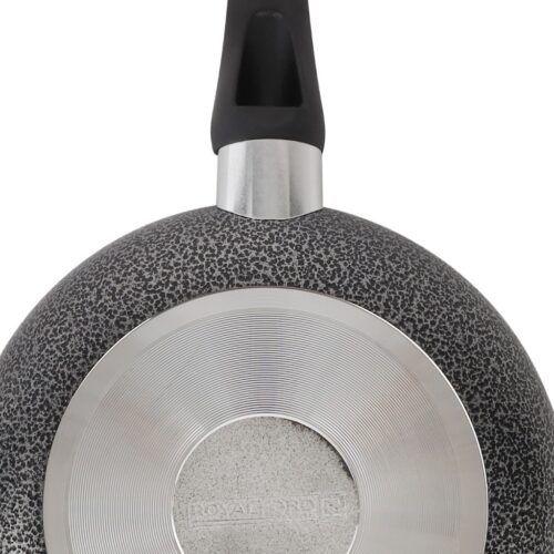 Royalford 20 CM Aluminum Fry Pan- RF11974| With Tempered Glass Lid, Strong Aluminum Body With Non-Stick Coating And Bakelite Handle| Compatible With Hot Plate, Halogen, Ceramic And Gas Stovetops| Perfect For Frying, Sauting, Tempering| Black - Image 2