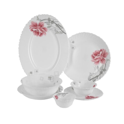 Royalford 42 Piece Opalware Dinner Set- RF11998| Includes Oval Plate, Soup Plates, Dinner Plates, Flat Plates, Salad Bowls, Small Bowls and Soup Spoons| Dishwasher-Safe and Microwave Safe| Chip-Resistant and Food-Grade| White - Image 3