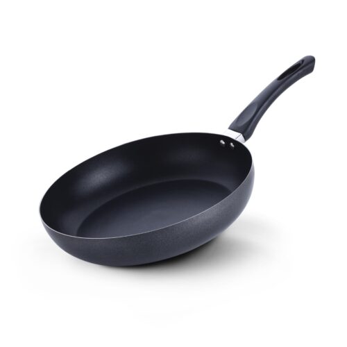 Royalford 28 CM Nonstick Frypan- RF12102| Strong Press Aluminum Body With Non-Stick Coating And Heat Resistant Bakelite Handle| Dot Induction Bottom, Compatible With Hot Plate, Halogen, Ceramic And Gas Stovetops| Perfect For Frying, Sauting, Tempering| Black