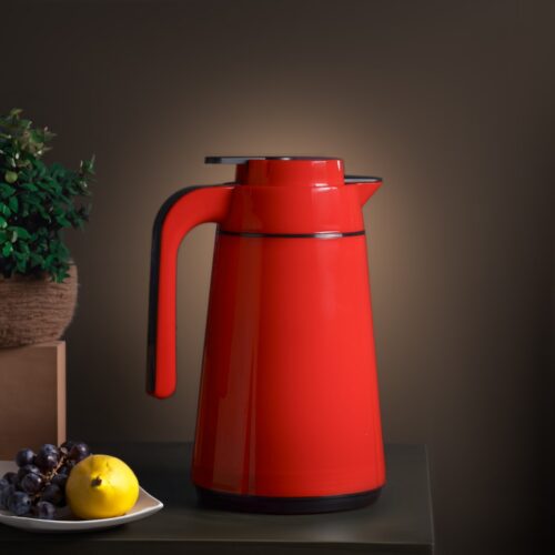 Royalford 1.0 L (33.5 oz) Vacuum Flask- RF12168/ with Pink Glass Inner and PP Outer Body/ Keeps Your Drinks Hot or Cold, Asbestos-Free and Hygienic/ Leak-Proof and Portable Design/ Suitable for Indoor and Outdoor Use/ Red - Image 4