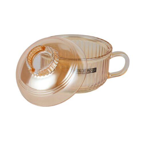 Royalford Glass Bowl with Lid-RF12213/ Sodalime Pot with Side Handle, Mug Design, Perfect for Preparing and Serving Cold and Hot Food, Pasta, Noodles, Cereals, Smoothies, etc./ Clear - Image 3