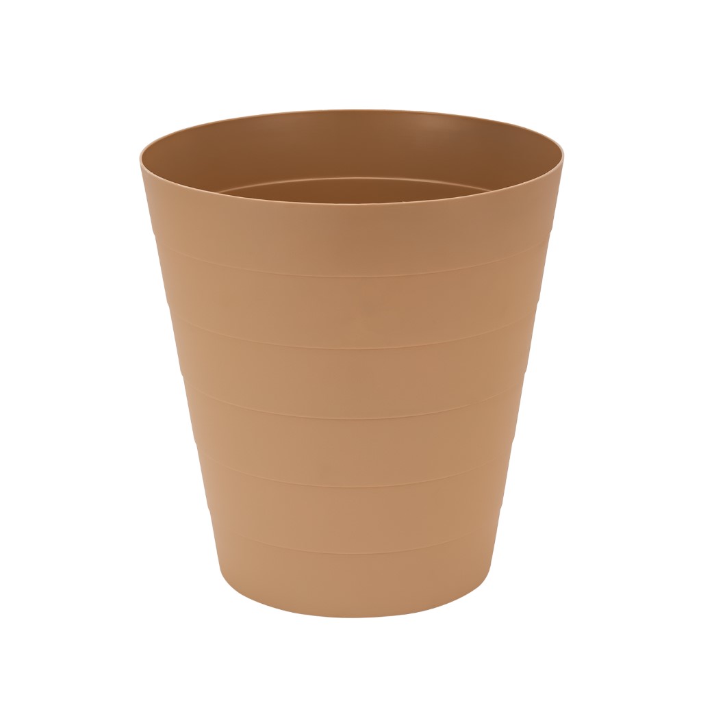 RF12246-WB-1jpg Royalford 11.3 L Plastic Dustbin- RF12246| Stylish and Durable Trash Can for Home, Office, Bathroom, School, Restaurant| Multi-Purpose Plastic Bin with Sturdy Construction| Brown - Image 1