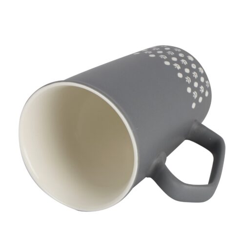 Royalford 414 ml (14 oz) New Bone Mug- RF12285/ Perfect for Hot and Cold Drinks/ Food-Grade, Non-Toxic and Safe to Use/ Stylish, Durable and Long-Lasting Design, It’s Always Coffee Time Quote Printed, Suitable for Gifting/ Grey - Image 2