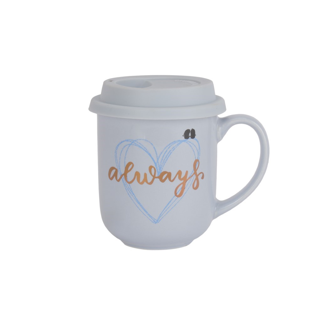 RF12291-WB-1jpg Royalford 415 ml (14 oz) New Bone Mug with Lid- RF12291/ Perfect for Hot and Cold Drinks/ Food-Grade, Non-Toxic and Safe to Use/ Stylish, Durable and Long-Lasting Design, Quote Printed, Valentine’s Day Gift Ideas, Suitable for Gifting/ Green - Image 1