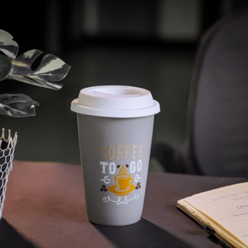 Royalford 385 ml (13 oz) New Bone Mug with Lid- RF12298/ Perfect for Hot and Cold Drinks/ Food-Grade, Non-Toxic and Safe to Use/ Stylish, Durable and Long-Lasting Design, Quote Printed, Suitable for Gifting/ Grey - Image 6