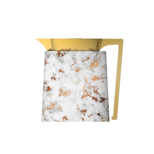 Royalford 1000 ML Marbo Vacuum Flask- RF12302| With Pink Glass Inner and ABS Outer Body| Keeps Your Drinks Hot or Cold, Asbestos-Free and Hygienic| Leak-Proof and Portable Design| Suitable for Indoor and Outdoor Use| White