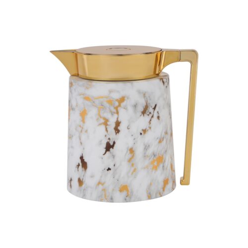 Royalford 1000 ML Marbo Vacuum Flask- RF12302| With Pink Glass Inner and ABS Outer Body| Keeps Your Drinks Hot or Cold, Asbestos-Free and Hygienic| Leak-Proof and Portable Design| Suitable for Indoor and Outdoor Use| White - Image 2