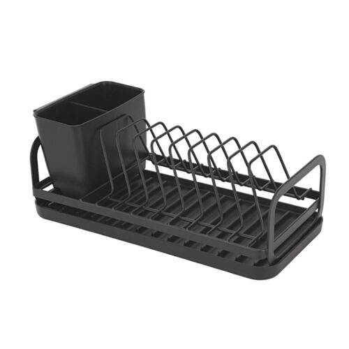 Royalford Dinky Dish Rack- RF12445/ Organizer for Kitchen to Keep Plates and Cutlery, Holds 8 Plate/ Iron Drying Stand with Drain Board, Compact and Stylish Design/ Hassle-Free Finish, for Cabinet Shelf Organizer Countertop/ Black - Image 3