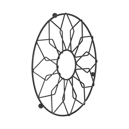 Royalford Trivet Round Ring- RF12447/ 20 cm Iron Heat Pad for Hot Utensils, Pot, Heat-Resistant Stand/ for Dining Table and Kitchen Countertops, Dishwasher Safe/ Black - Image 2