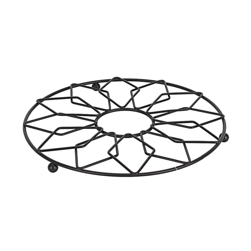 Royalford Trivet Round Ring- RF12447/ 20 cm Iron Heat Pad for Hot Utensils, Pot, Heat-Resistant Stand/ for Dining Table and Kitchen Countertops, Dishwasher Safe/ Black - Image 3