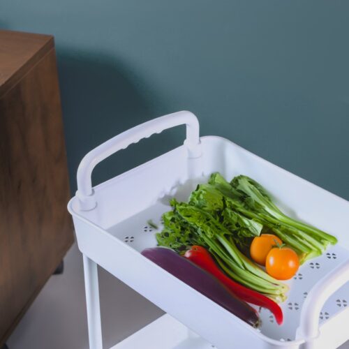 Royalford 3 Tier Storage Cart- RF12462/ Metal Multi-Purpose Cart Trolley with Wheels for Living, Kitchen, Office, Home, Washroom, etc./ for Fruits, Vegetables, Accessories, Toiletries, etc./ Compact Design, Easy to Assemble, Clean and Maintain/ White - Image 6