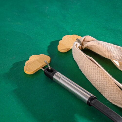 Royalford Cloud-Shaped Bamboo Sticky Hook- RF12493/ Pack of 2, Hooks for Clothes, Hats, Scarves, Kitchen Supplies, etc. for Wooden, Steel, Plastic, Glass, Tile Surfaces/ Multi-Purpose and Easy to Install/ Brown - Image 4