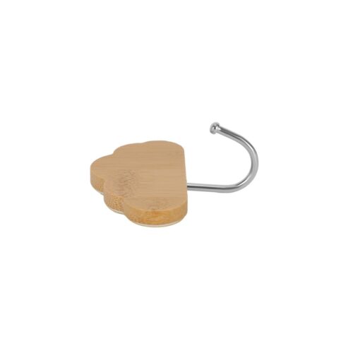 Royalford Cloud-Shaped Bamboo Sticky Hook- RF12493/ Pack of 2, Hooks for Clothes, Hats, Scarves, Kitchen Supplies, etc. for Wooden, Steel, Plastic, Glass, Tile Surfaces/ Multi-Purpose and Easy to Install/ Brown - Image 2