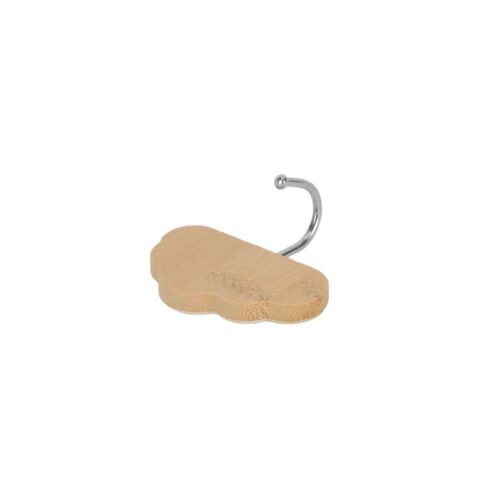 Royalford Cloud-Shaped Bamboo Sticky Hook- RF12493/ Pack of 2, Hooks for Clothes, Hats, Scarves, Kitchen Supplies, etc. for Wooden, Steel, Plastic, Glass, Tile Surfaces/ Multi-Purpose and Easy to Install/ Brown - Image 3