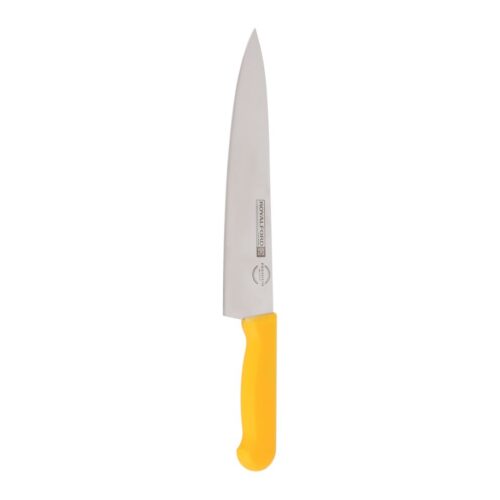 Royalford 10″ Chef Knife- RF12557/ with Ultra-Sharp Stainless Steel Blades and Rust-Proof Body, PP Handle/ 100% Food-Grade, Suitable for Dining Table, Home and Restaurant/ Perfect for Cutting Meat, Dicing Vegetables, Slicing Herbs, Chopping Nuts, etc./ Silver and Yellow - Image 6
