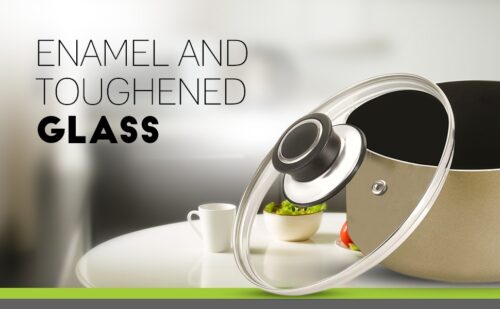 Royalford RF2962 Non-Stick Enamel Aluminium Saucepan | 20cm | with Glass Lid | Portable Cool Touch Handle with Hanging Loop | Induction & Dishwasher Safe|Healthy Cooking | Ideal for Home Hotel & More - Image 5