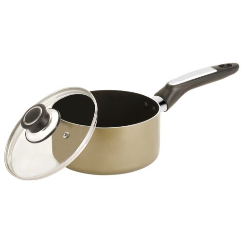 Royalford RF2962 Non-Stick Enamel Aluminium Saucepan | 20cm | with Glass Lid | Portable Cool Touch Handle with Hanging Loop | Induction & Dishwasher Safe|Healthy Cooking | Ideal for Home Hotel & More - Image 3