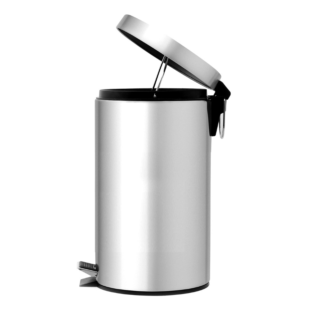 RF5128-WB-1jpg Royalford Stainless Steel Pedal Bin, 20L | Fingerprint Proof | RF5128 | Rust Resistant, Odor Free & Hygienic – Stainless Steel Handle, Strong Plastic Bucket Inner, Soft Close Lid and Plastic Base - Image 1